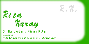 rita naray business card